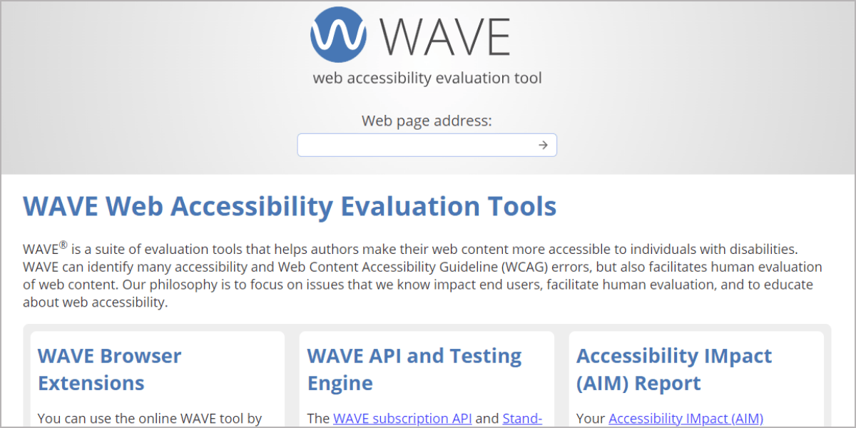 WAVE Web Accessibility Evaluation Tool