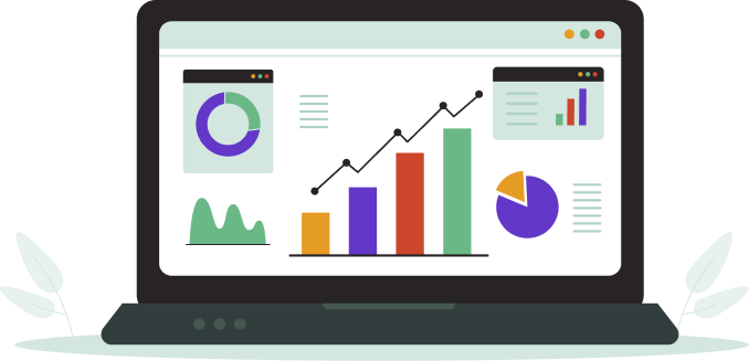 seo analytics graph on laptop